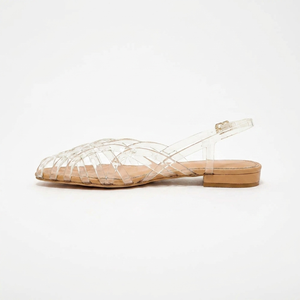 Aria Braided Leather Slingback Flats