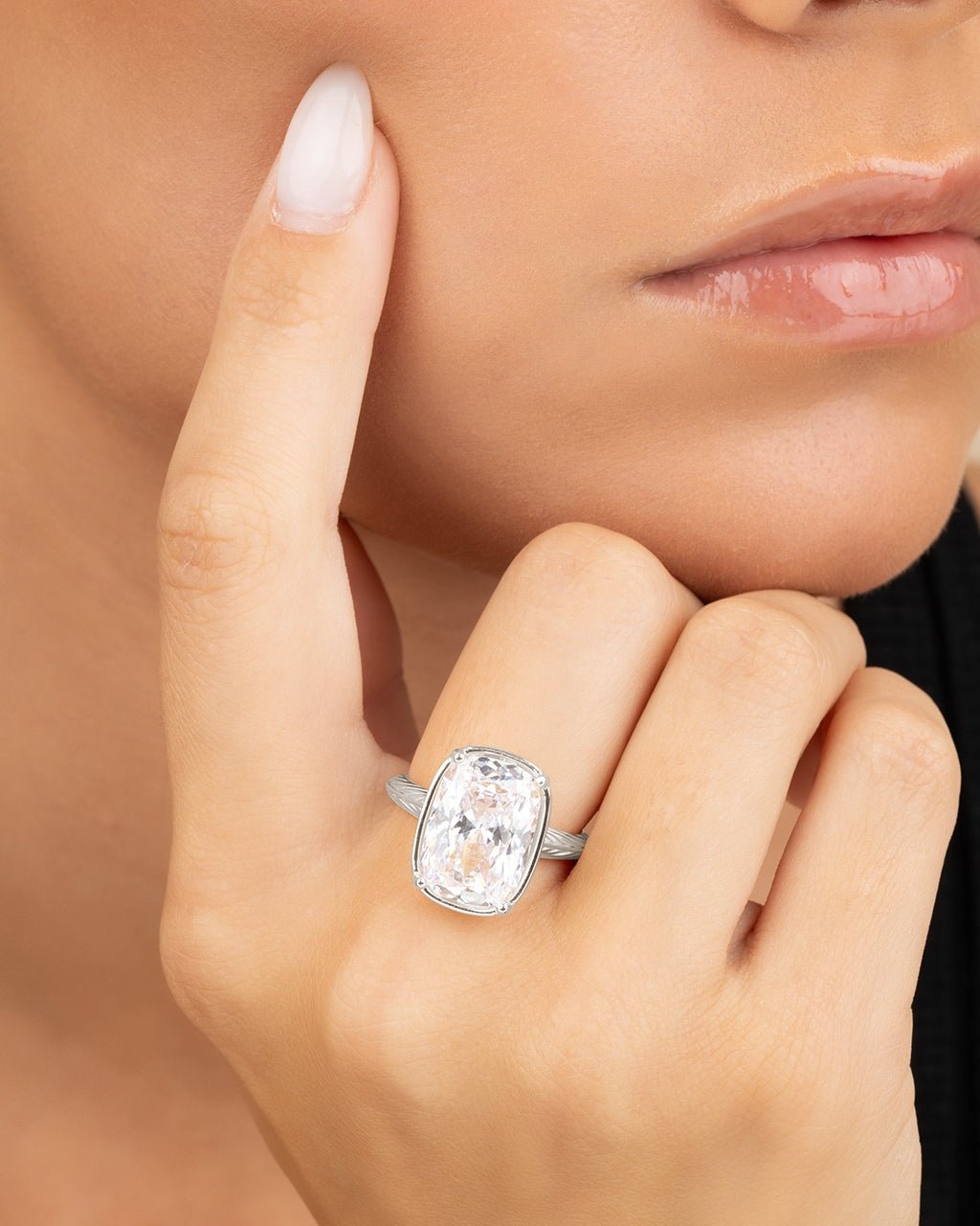 Elongated Cushion Cocktail Ring