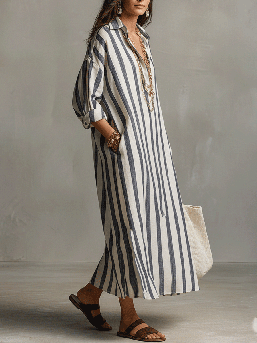 Agathe™ - Striped Maxi Dress