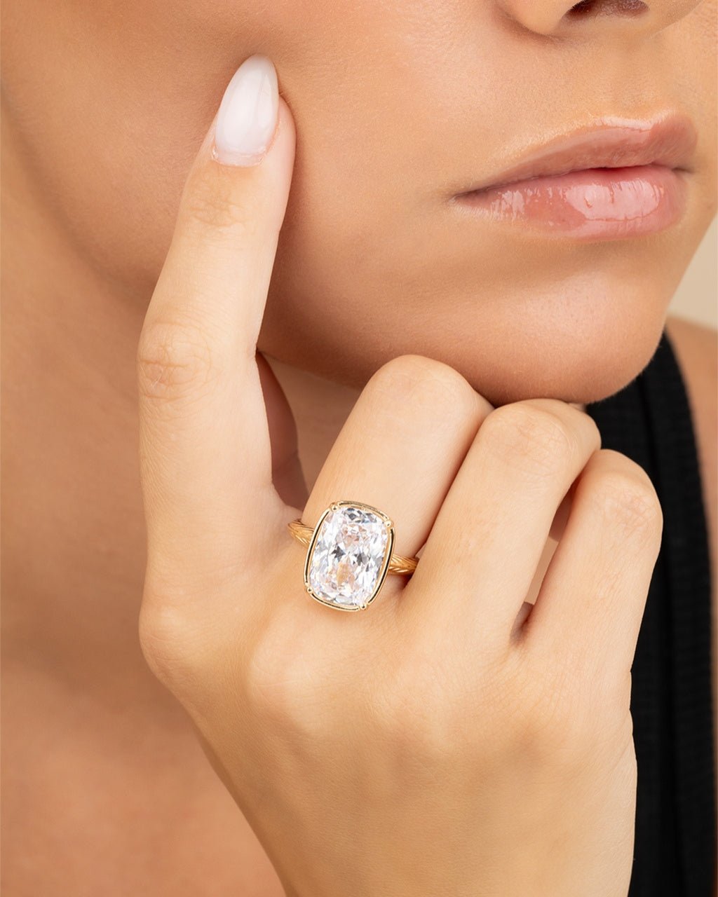 Elongated Cushion Cocktail Ring
