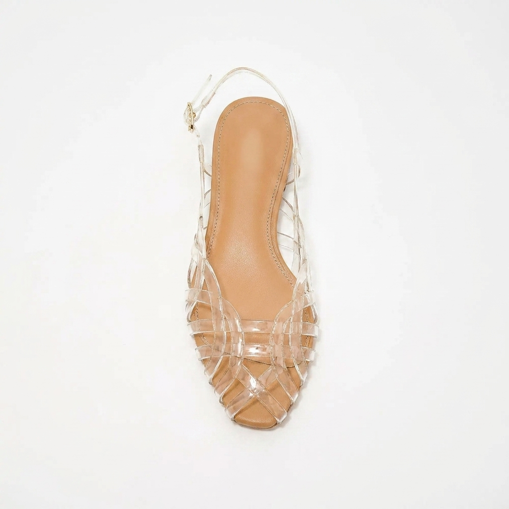 Aria Braided Leather Slingback Flats