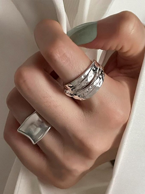 Geometric Solid Color Rings