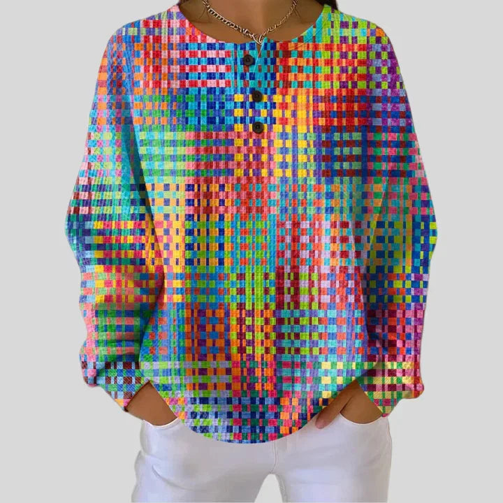 Rosa™ | Jumper with Colorful Checkered Design