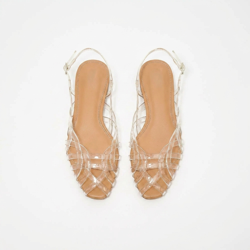 Aria Braided Leather Slingback Flats