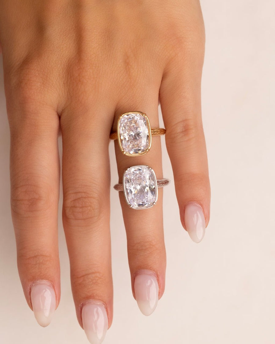 Elongated Cushion Cocktail Ring