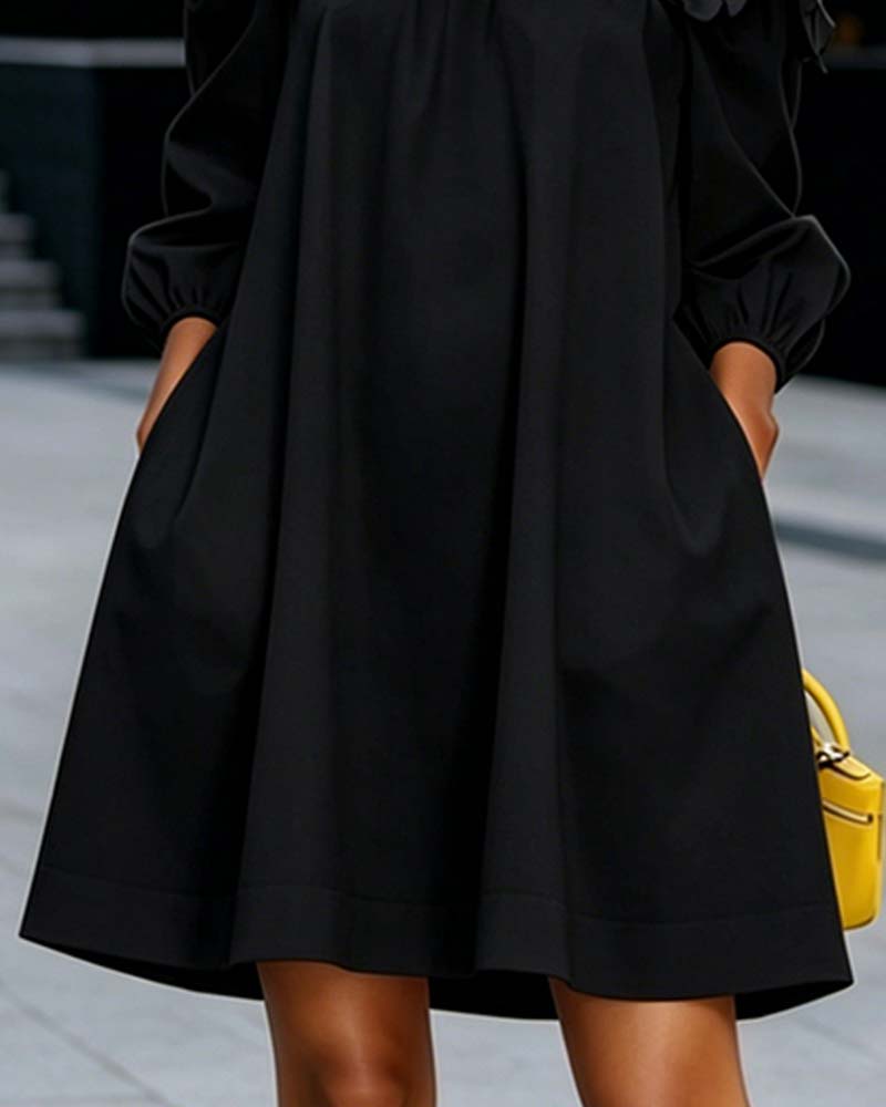 Elegant Off-Shoulder Floral Accent Dress