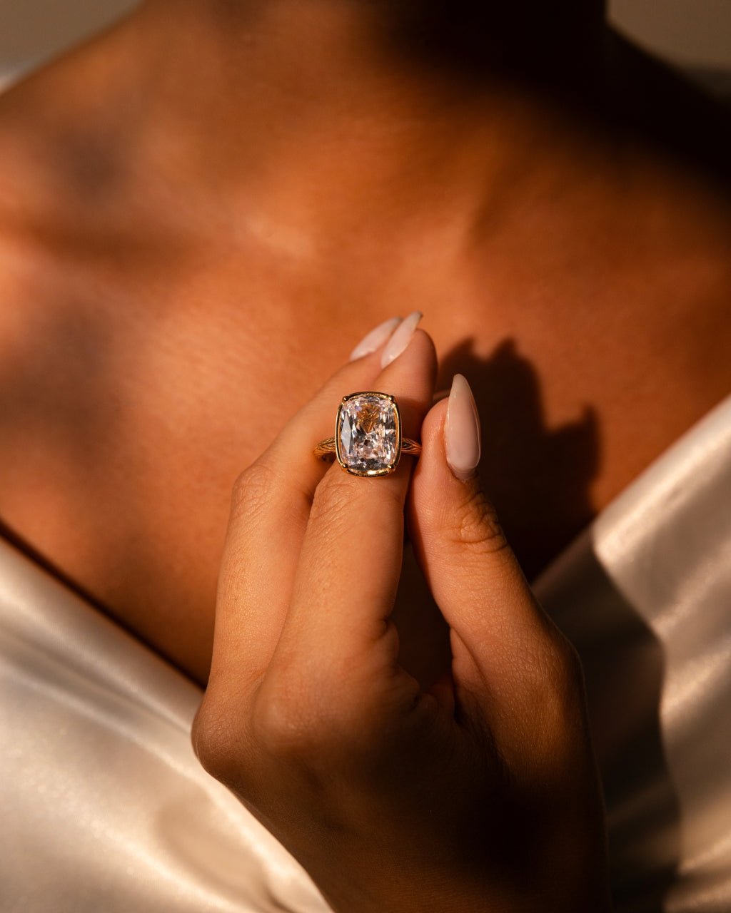 Elongated Cushion Cocktail Ring