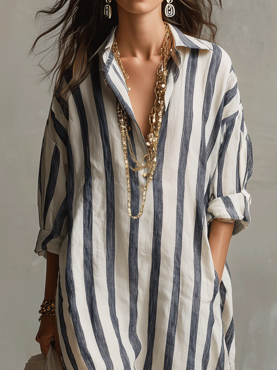 Agathe™ - Striped Maxi Dress