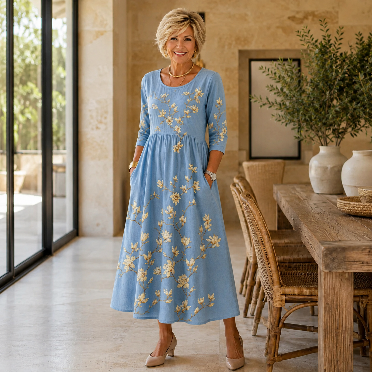 Bluebell Meadow Pocket Midi Dress
