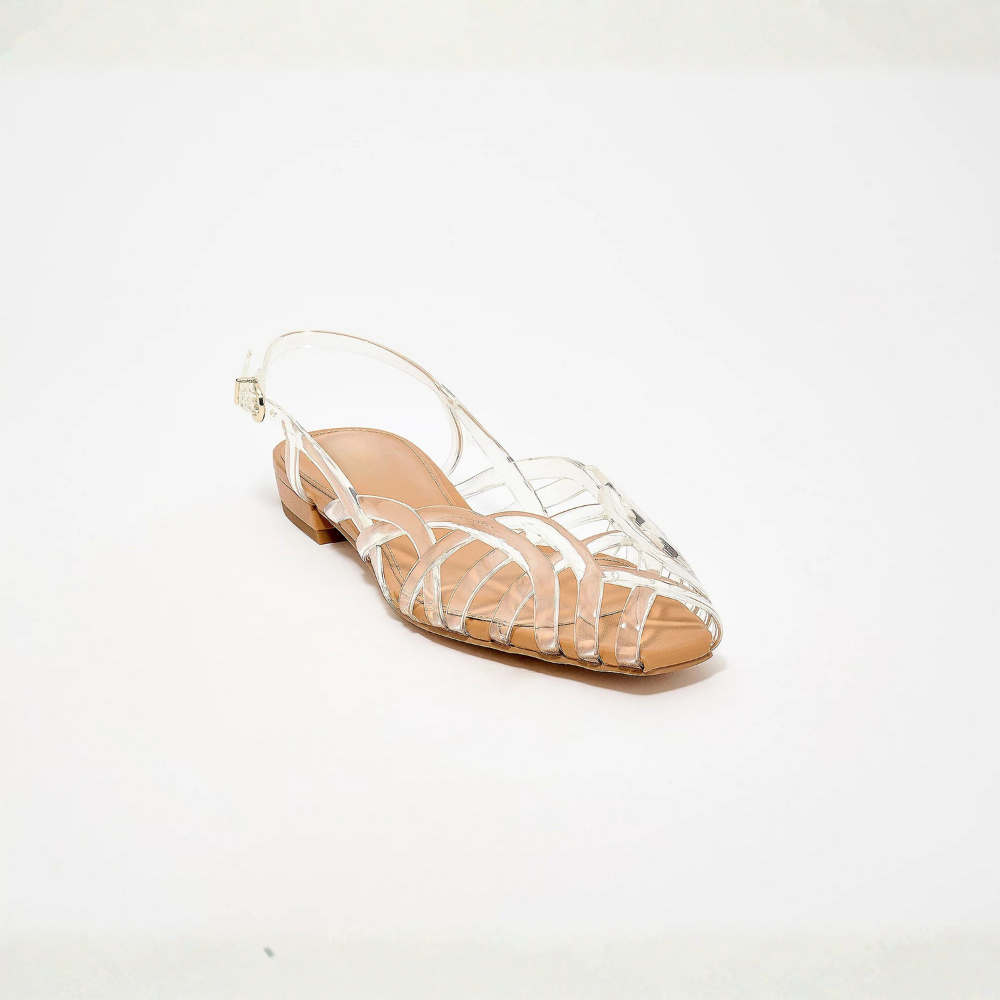 Aria Braided Leather Slingback Flats