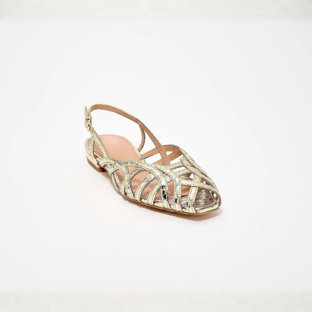 Aria Braided Leather Slingback Flats