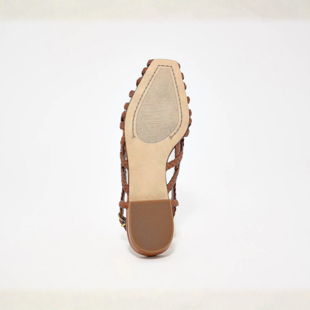 Aria Braided Leather Slingback Flats