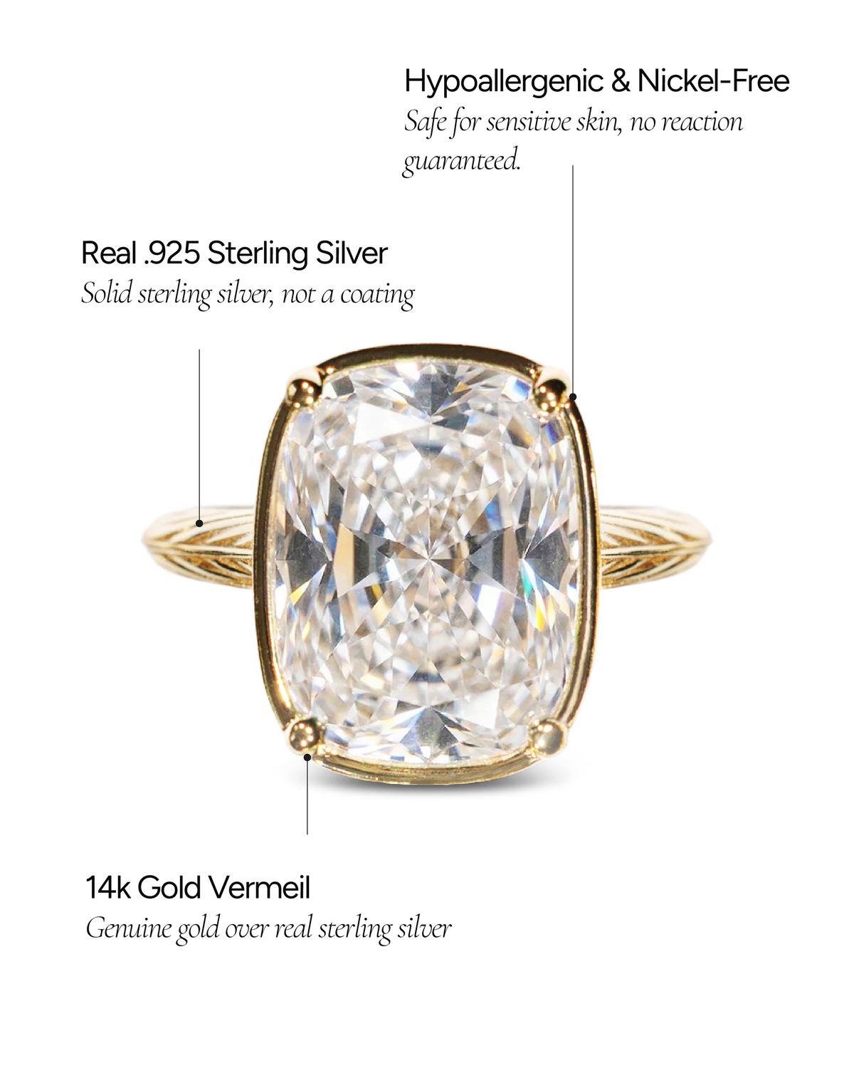 Elongated Cushion Cocktail Ring