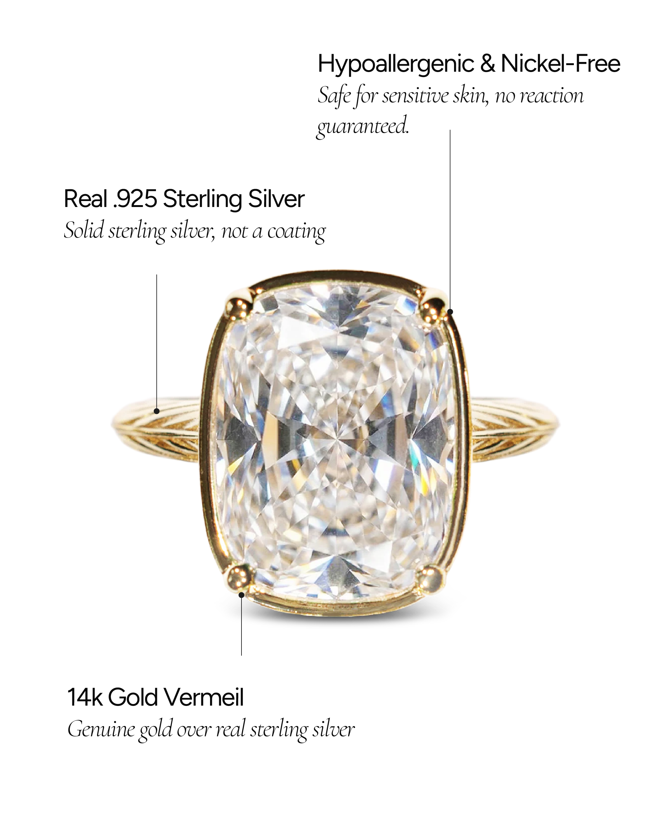 Elongated Cushion Cocktail Ring