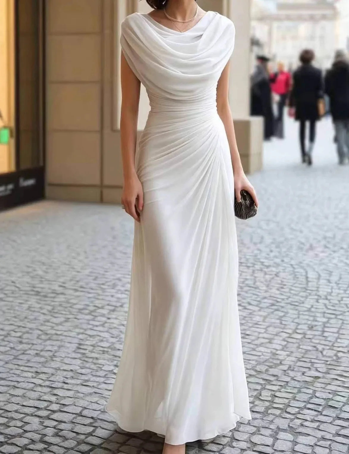 Constance™ | Ruffle-Collar Empire Maxi Dress