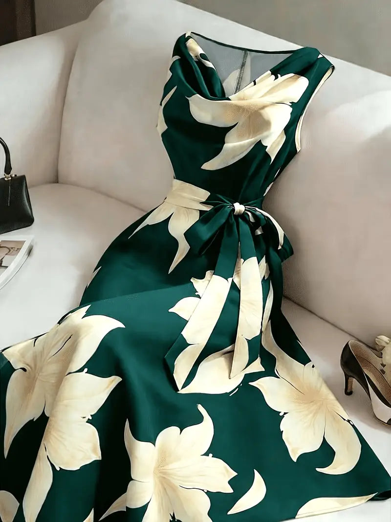 Women's Sleeveless Floral Print Dress