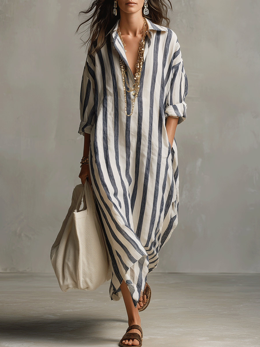 Agathe™ - Striped Maxi Dress