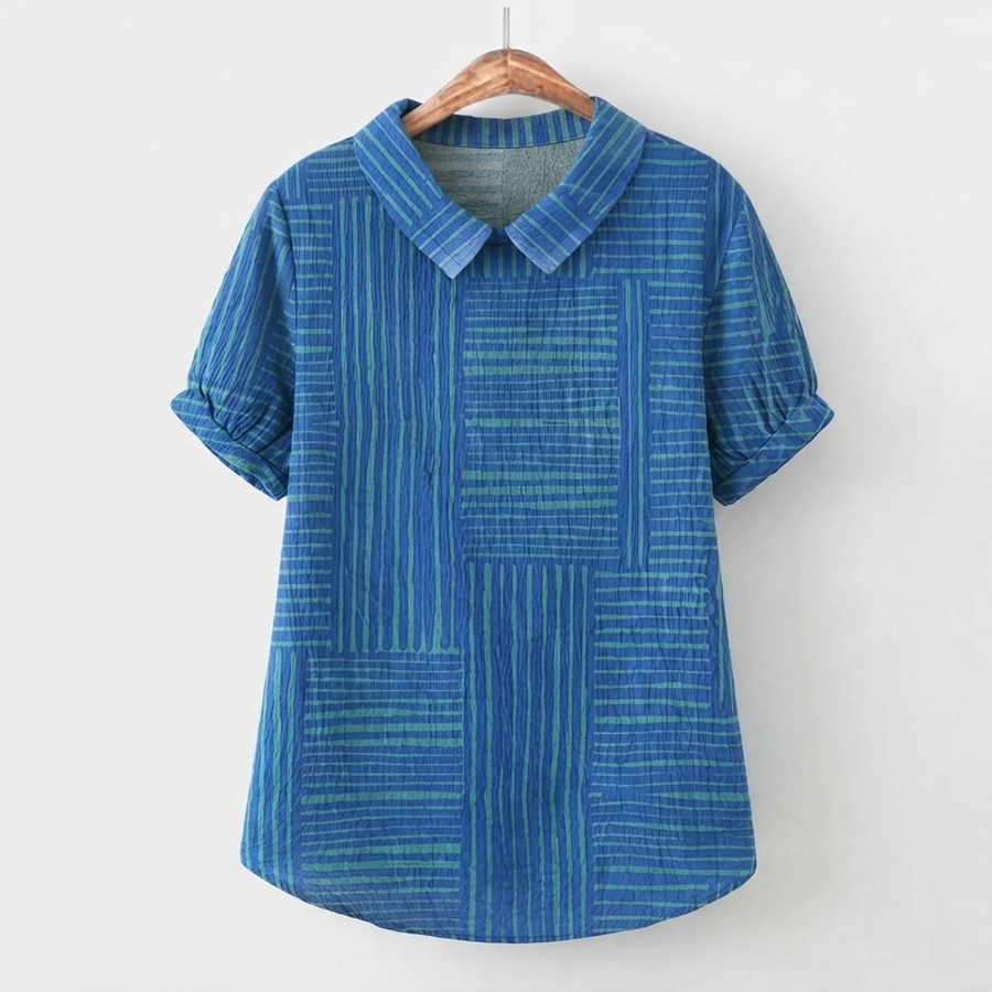 Margaux | Striped Geometric Pattern Shirt