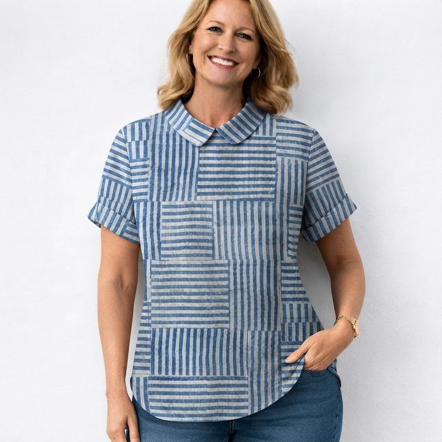 Sophie | Striped Patchwork Blouse