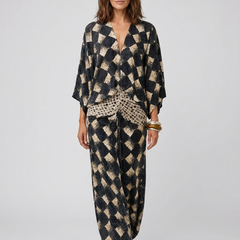 Maelia - Vestido Mosaico Mediterráneo - Negro