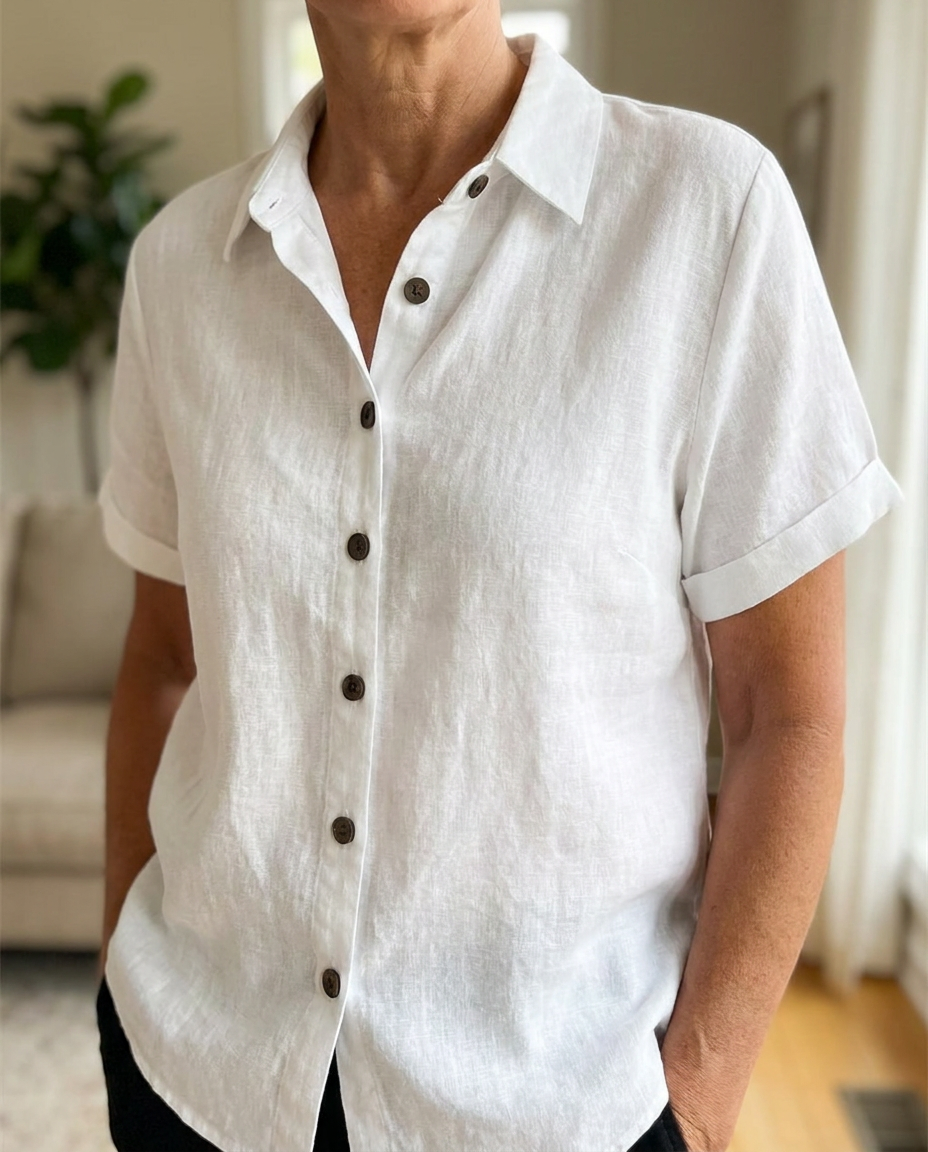 Relaxed Short Sleeve Shirt - White