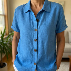 Relaxed Short Sleeve Shirt - Blue
