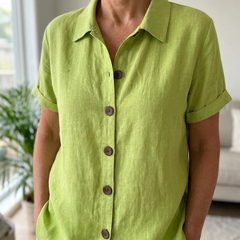 Relaxed Short Sleeve Shirt - Light Green