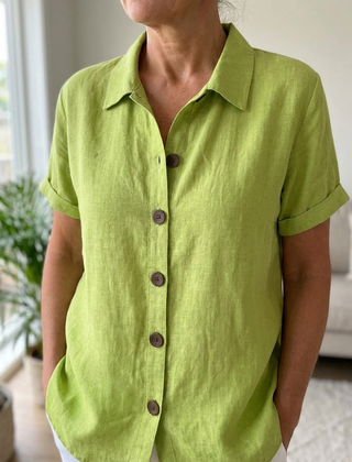 Relaxed Short Sleeve Shirt - Light Green