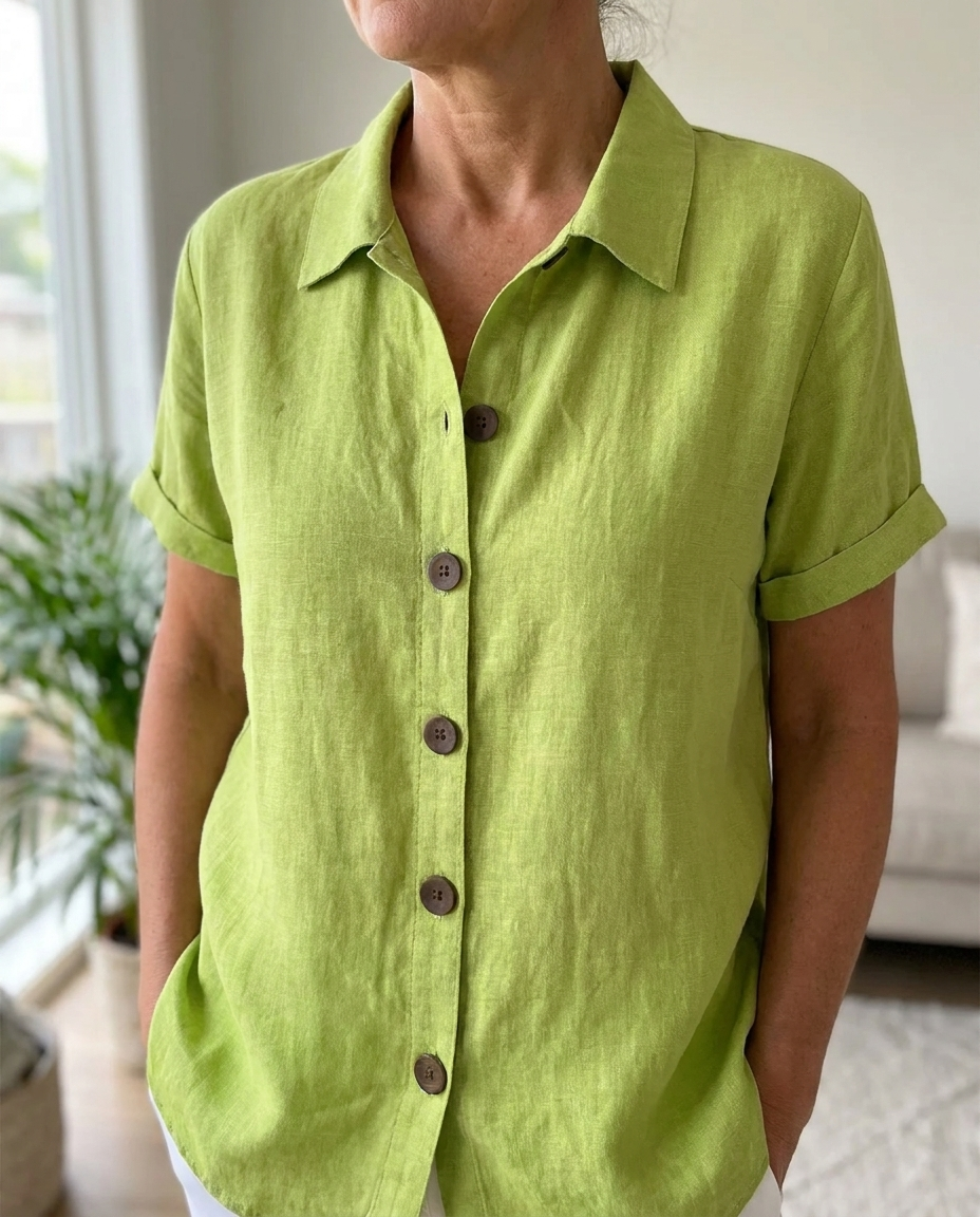 Relaxed Short Sleeve Shirt - Light Green