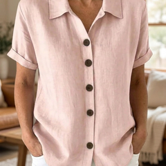 Relaxed Short Sleeve Shirt - Pink