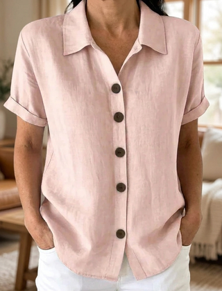 Relaxed Short Sleeve Shirt - Pink