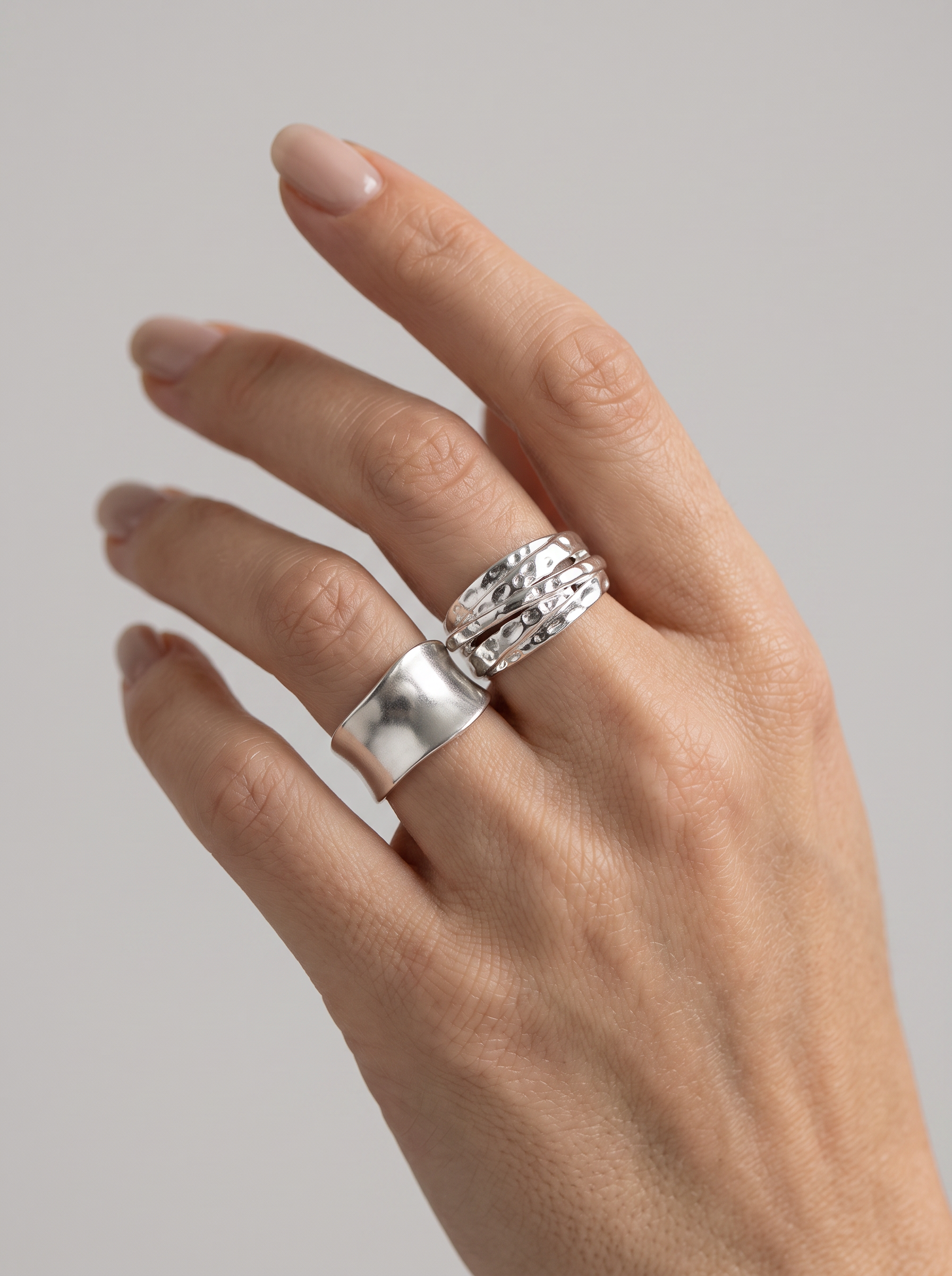 Geometric Solid Color Rings