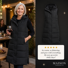 Puffer Vest - Black - Logo