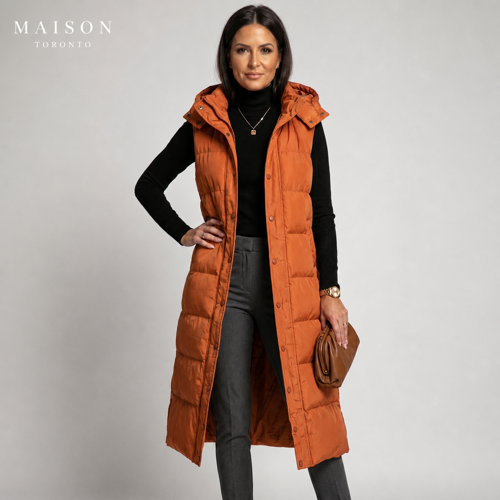 Puffer Vest - Orange - Logo