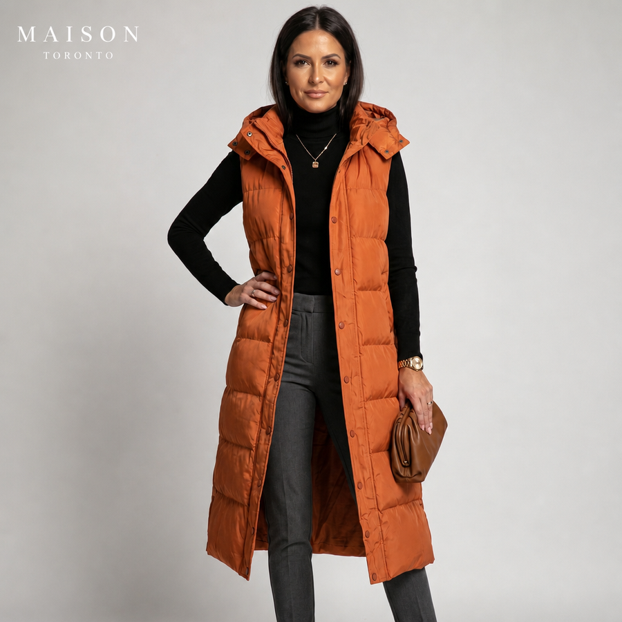 Puffer Vest - Orange - Logo