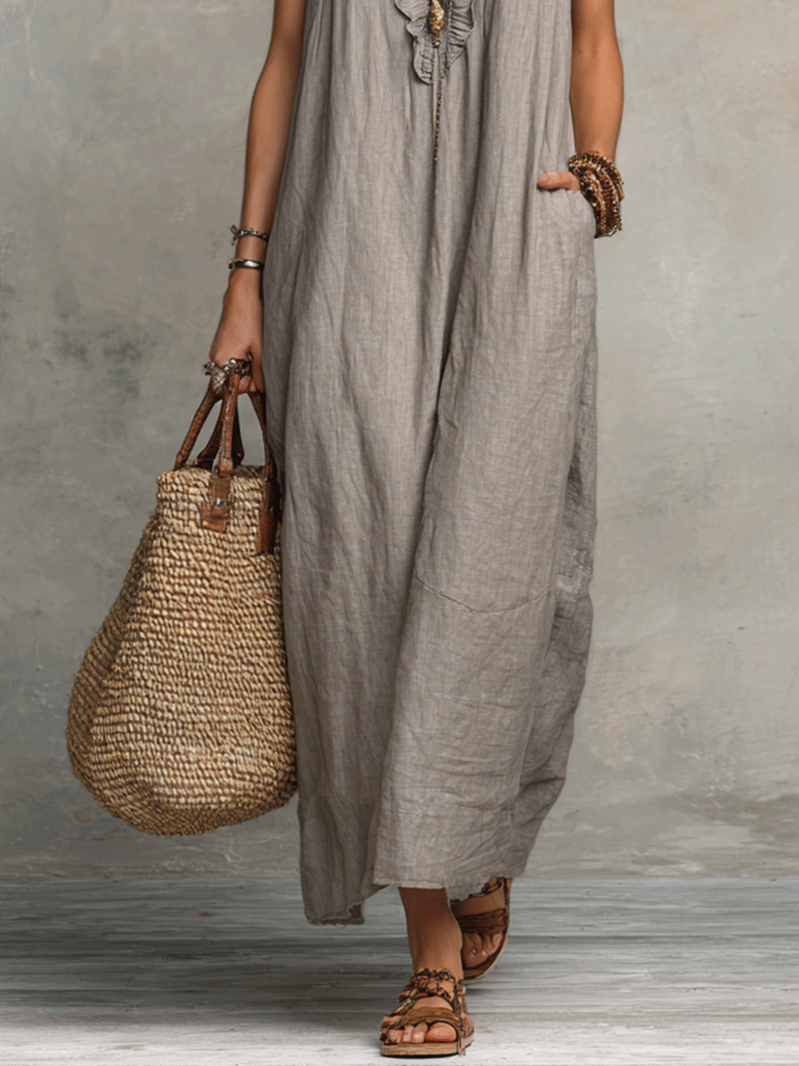 Elara™ - V-Neck Maxi Dress