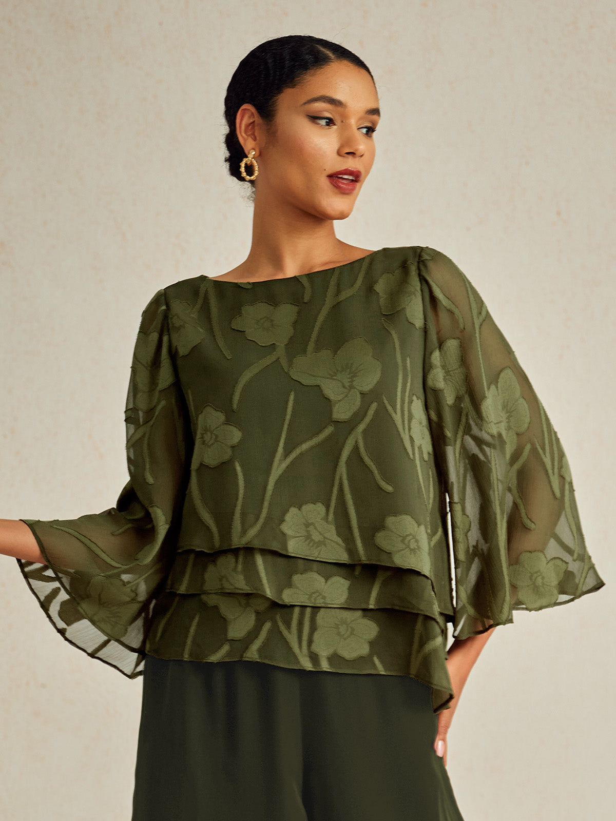 Chiffon Floral Layered Blouse