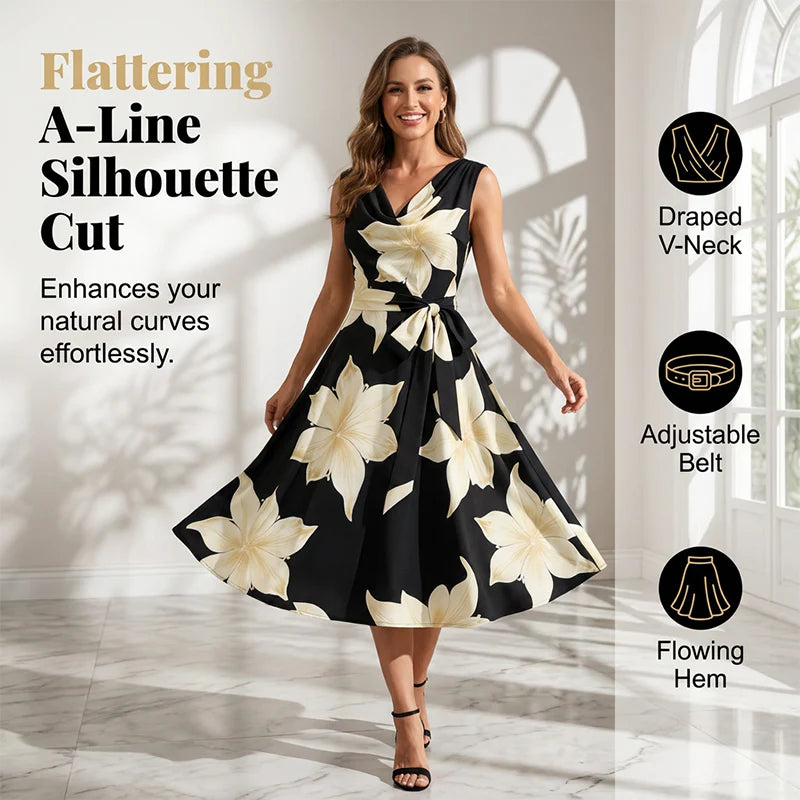 Women's Sleeveless Floral Print Dress