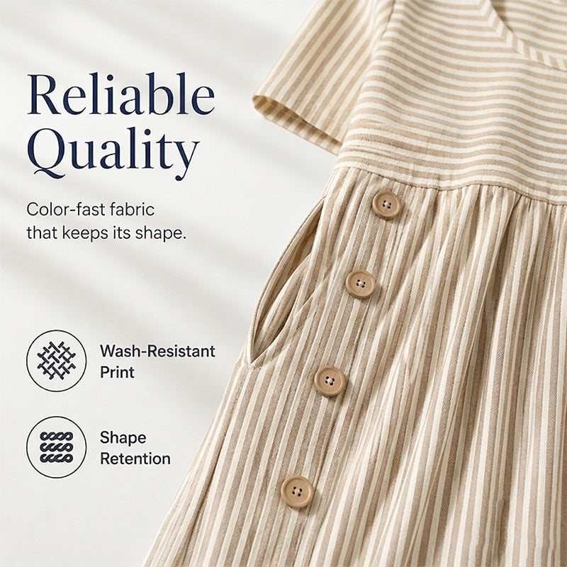 Women’s Casual Striped Relaxed Fit Dress