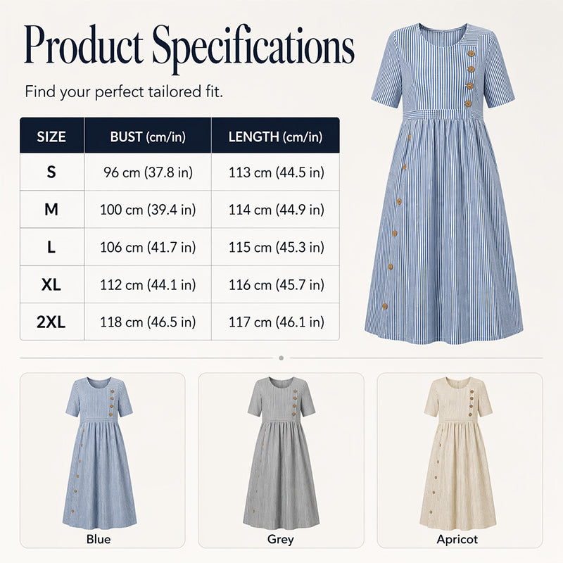Women’s Casual Striped Relaxed Fit Dress