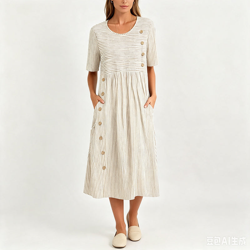 Women’s Casual Striped Relaxed Fit Dress