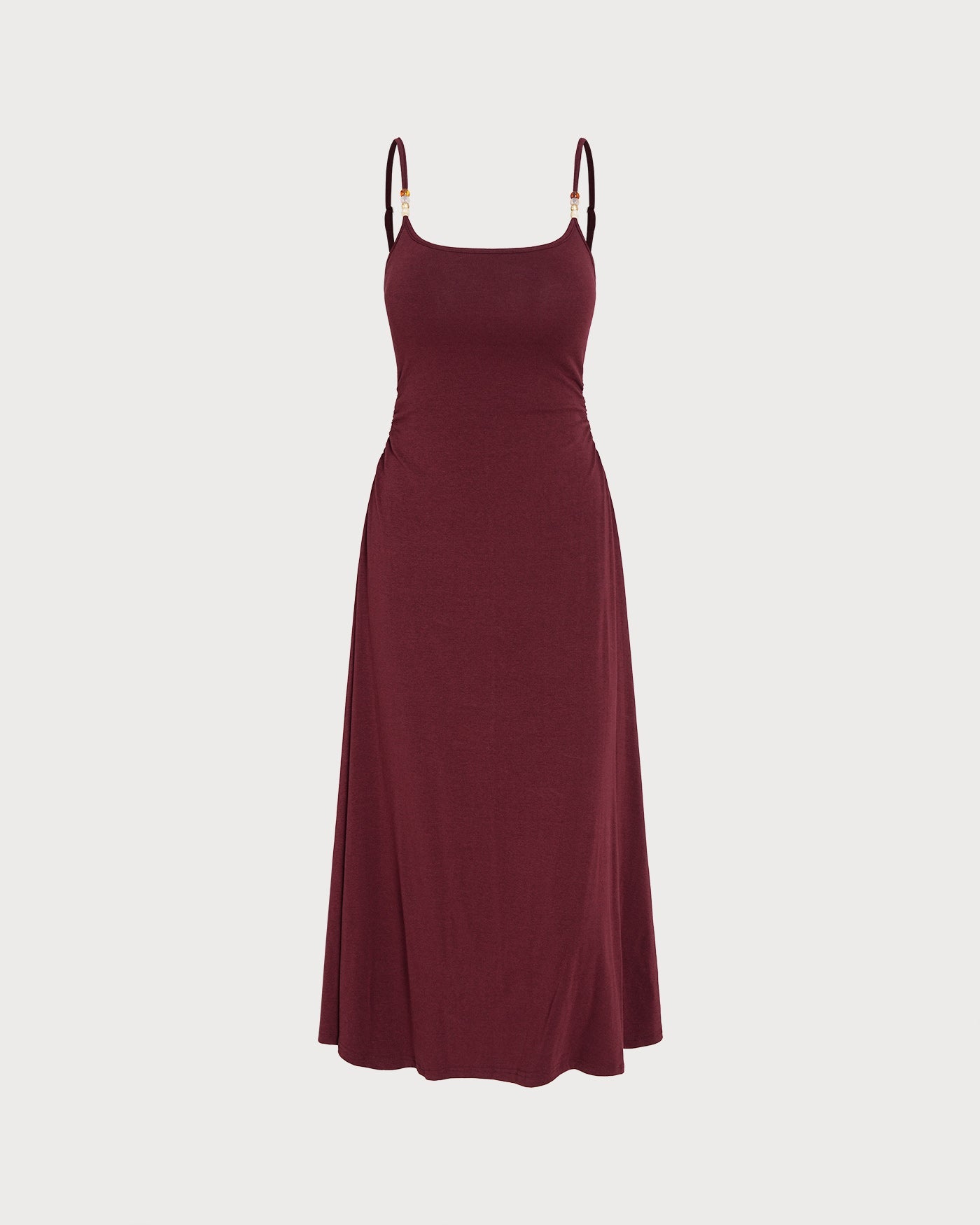 Wine Red X Cross Knit Slip Maxi Dress