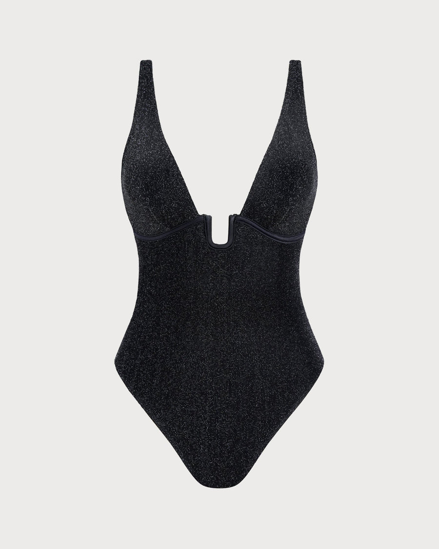 Black Sequins Bralette One Piece