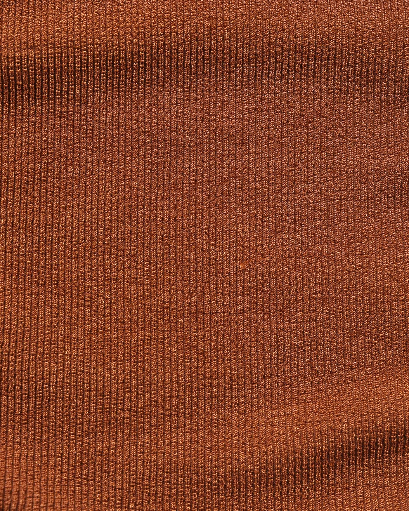 Brown Halter Textured Bandeau Bikini Set