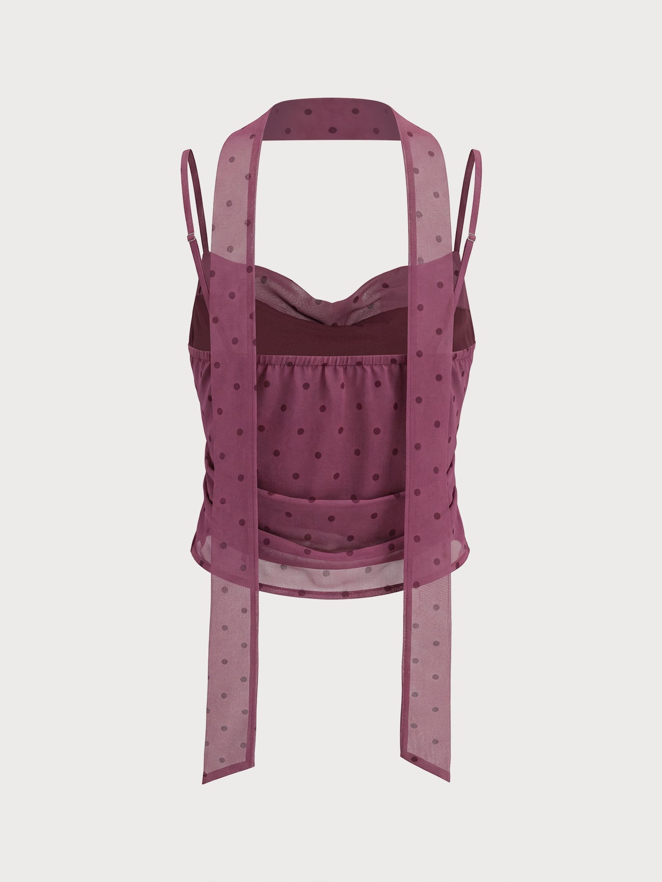 Purple Polka Dot Chiffon Cami Top