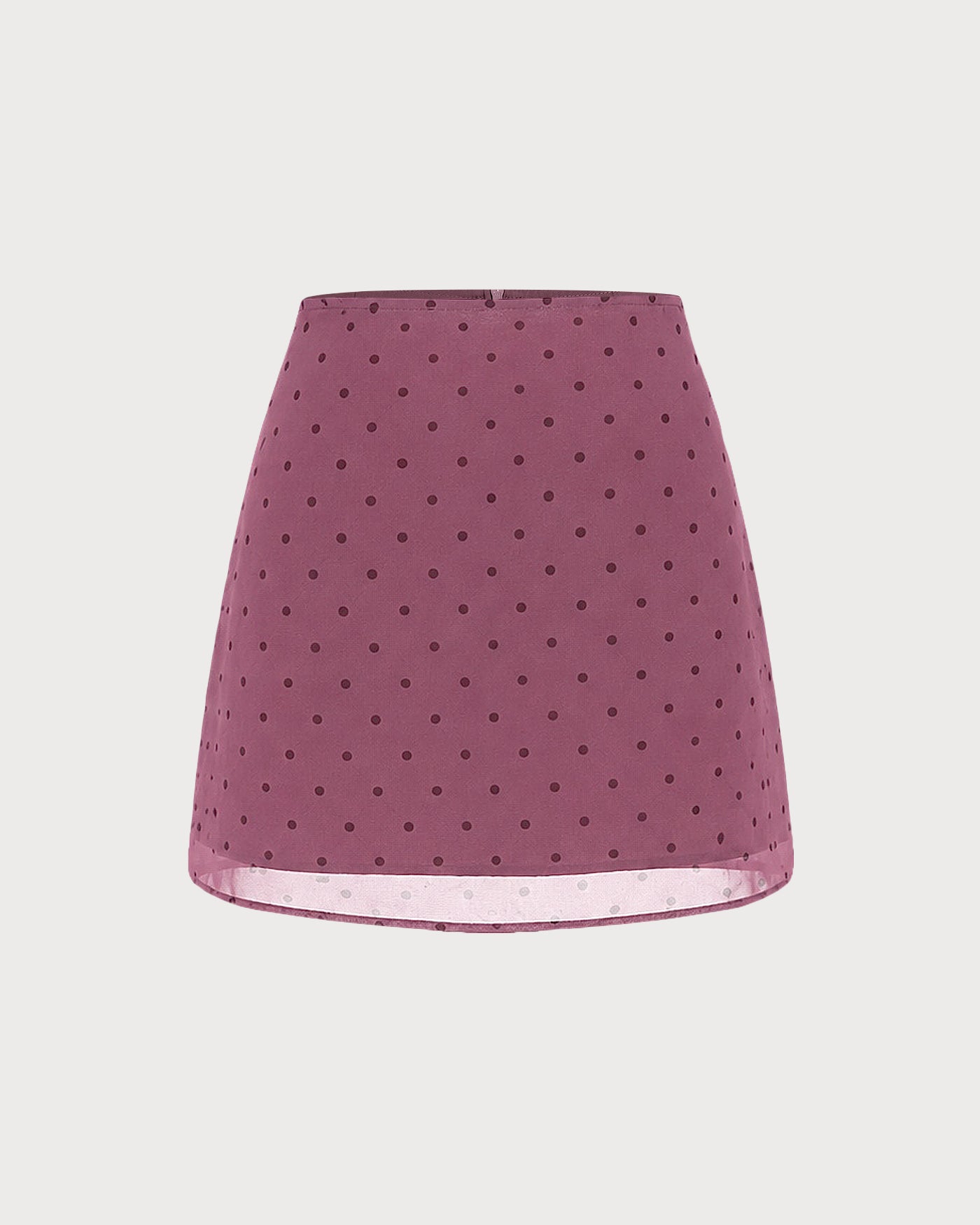 Purple Polka Dot Chiffon Mini Skirt