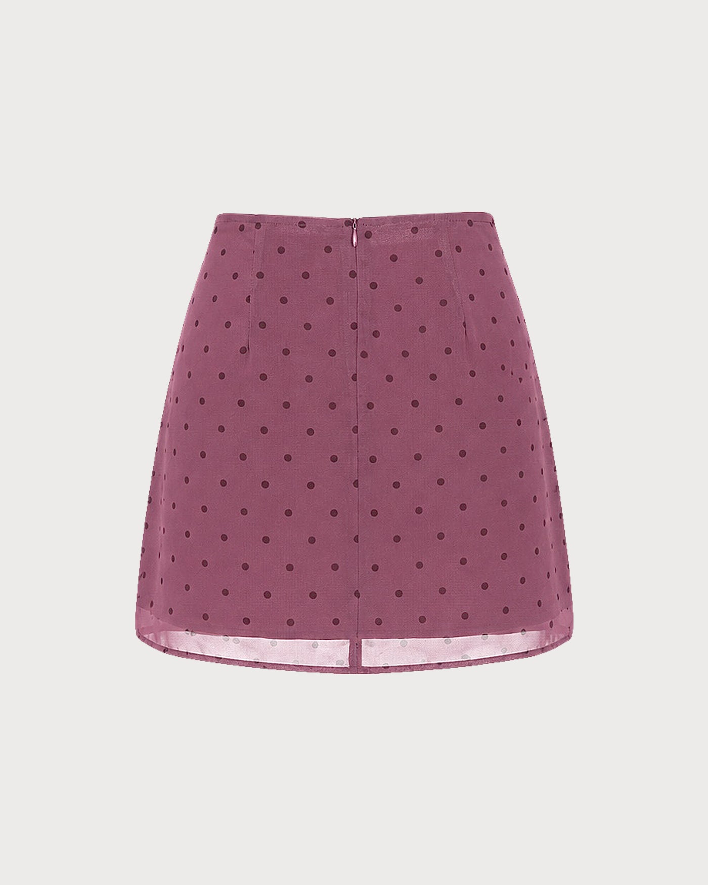 Purple Polka Dot Chiffon Mini Skirt