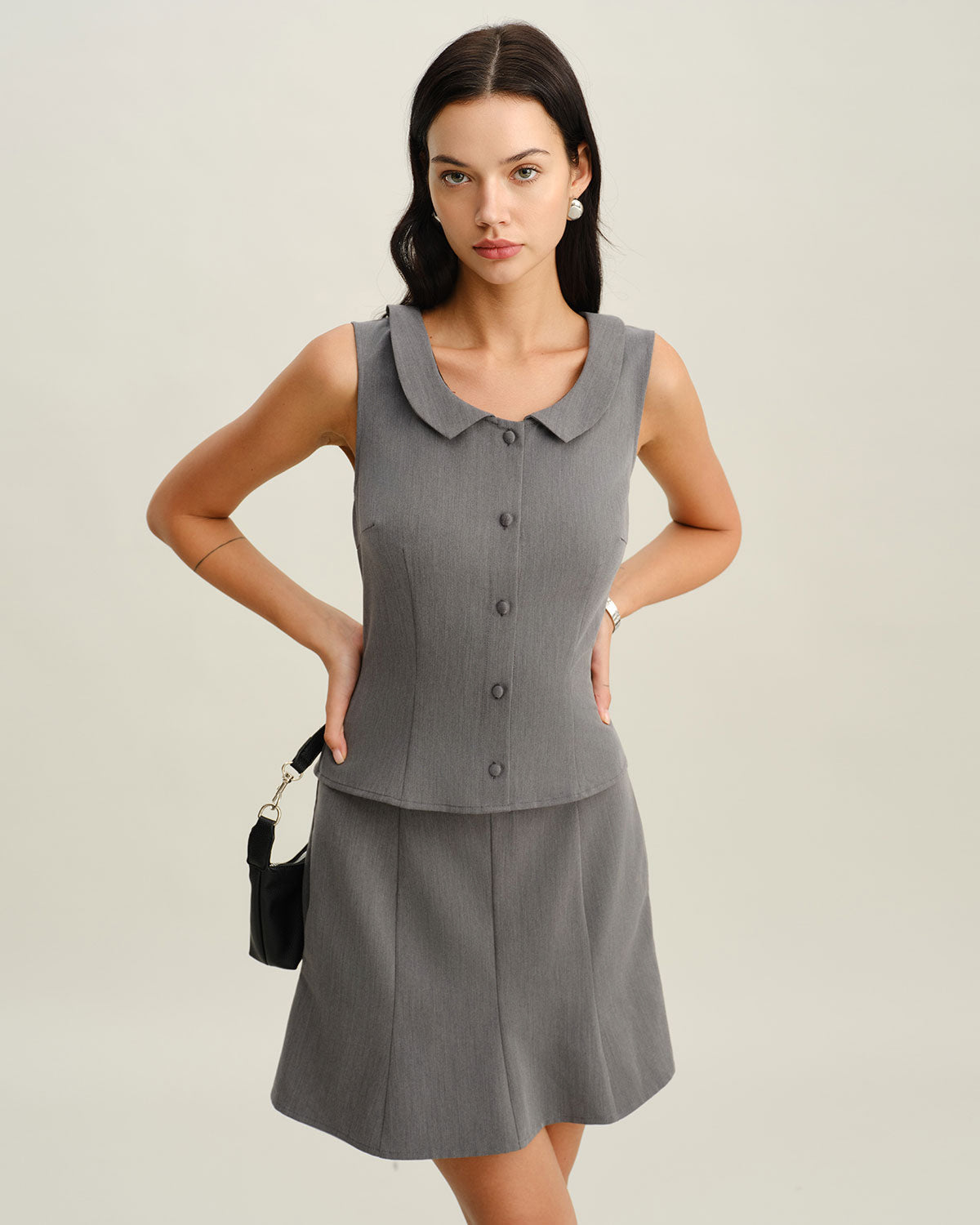 Grey Mermaid Mini Skirt