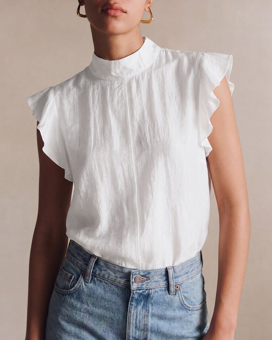 White Turtle Butterfly Sleeve Tee